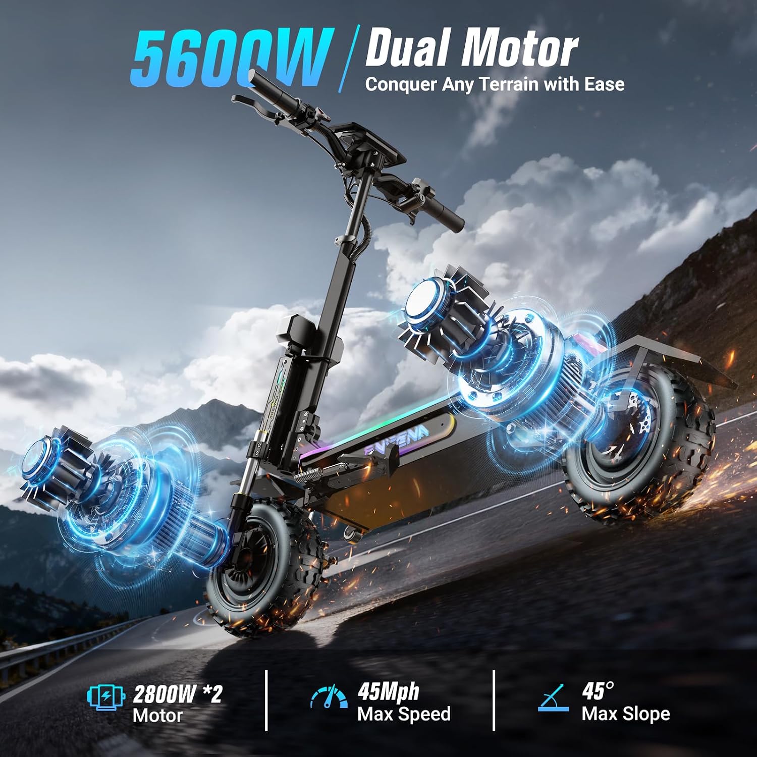 ONECNA GT7 Elektroroller für E – 60V 5600W Dual Motor Electric Scooter Bewertung und Preis